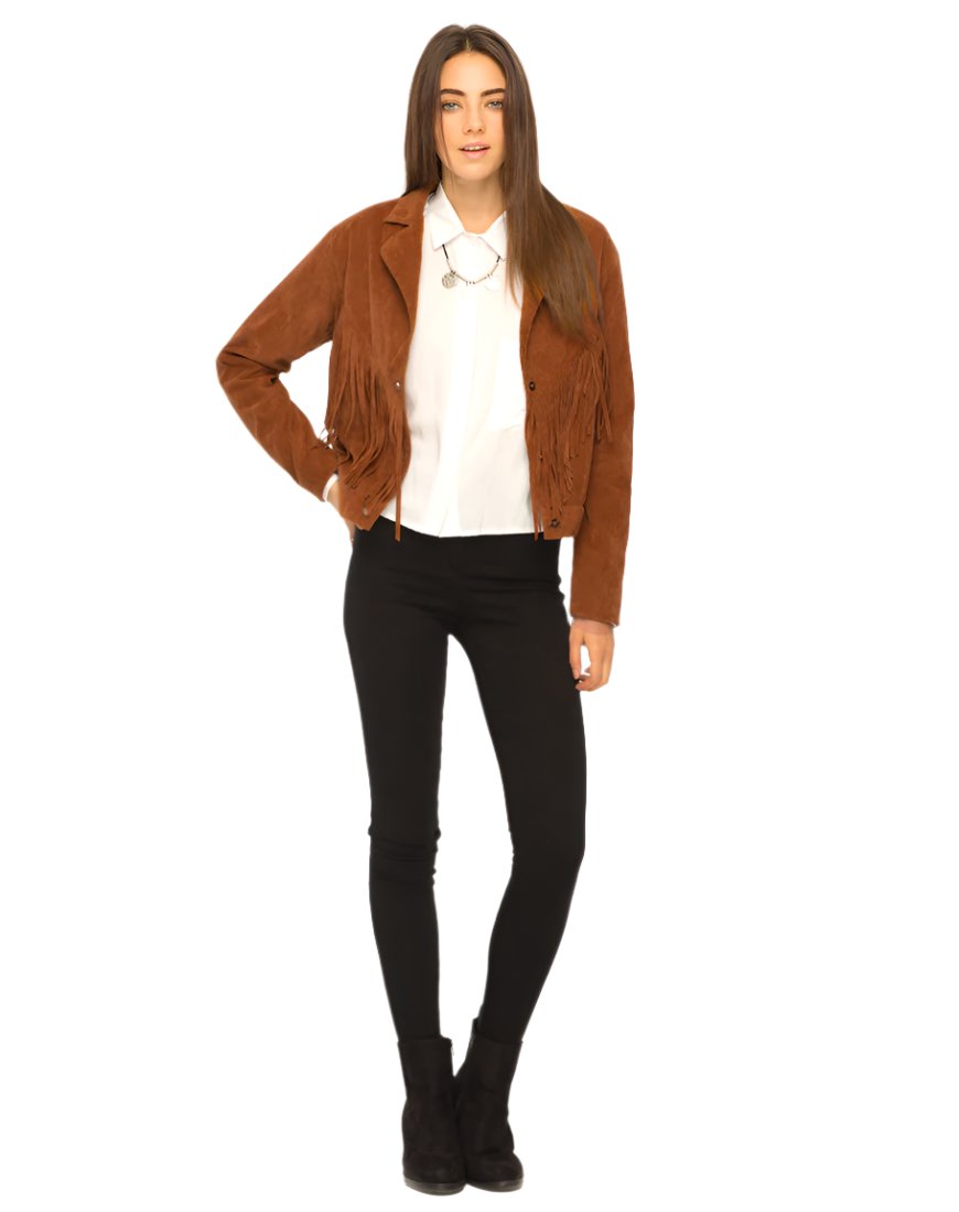 Cowgirl Brown Suede Leather Fringe Jacket WWJ647