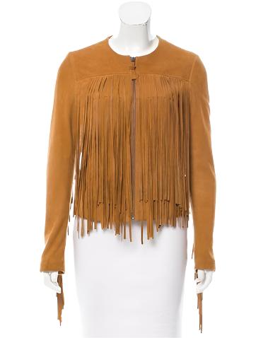 Cowgirl Brown Suede Leather Long Fringes Jacket For WWJ741