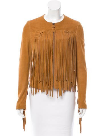 Cowgirl Brown Suede Leather Long Fringes Jacket For WWJ741