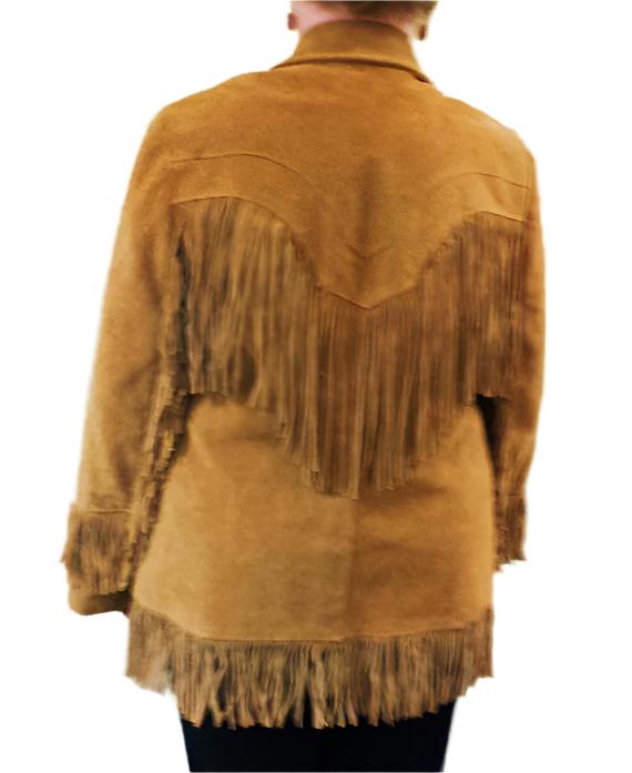 Classical Western Cowgirl Brown Suede Leather Fringe Jacket WWJ728