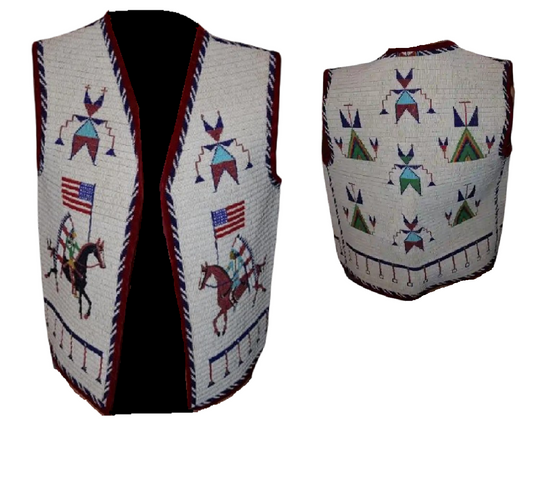 Old Native American Style Beaded Powwow Regalia Beaded Vest PWV181