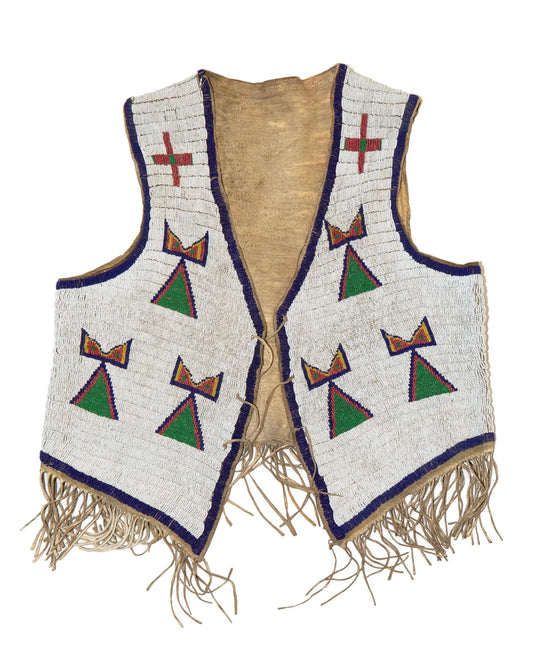 Old Native American Style Handmade Beaded Powwow Regalia Beaded Vest PWV185