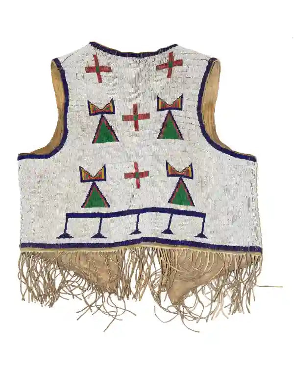 Old Native American Style Handmade Beaded Powwow Regalia Beaded Vest PWV185