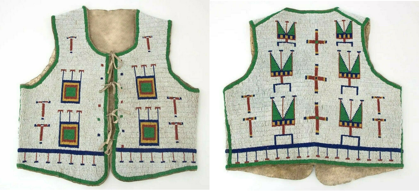 Old Native American Style Beaded Powwow Regalia Beaded Vest PWV192