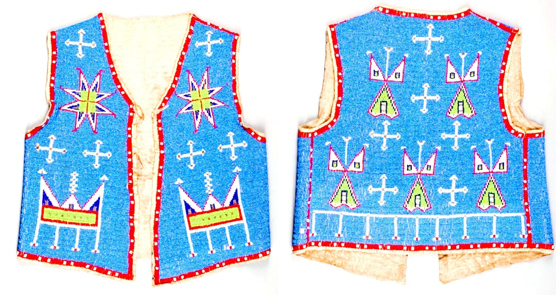 Old Native American Style Beaded Powwow Regalia Beaded Vest PWV193