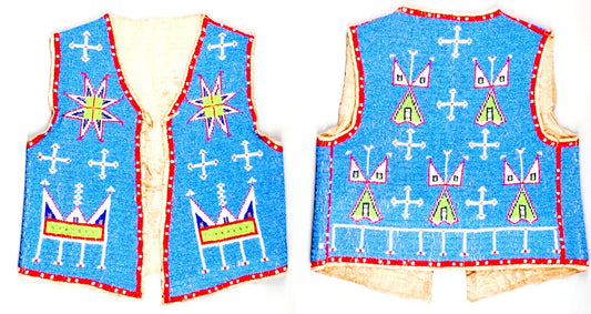 Old Native American Style Beaded Powwow Regalia Beaded Vest PWV193