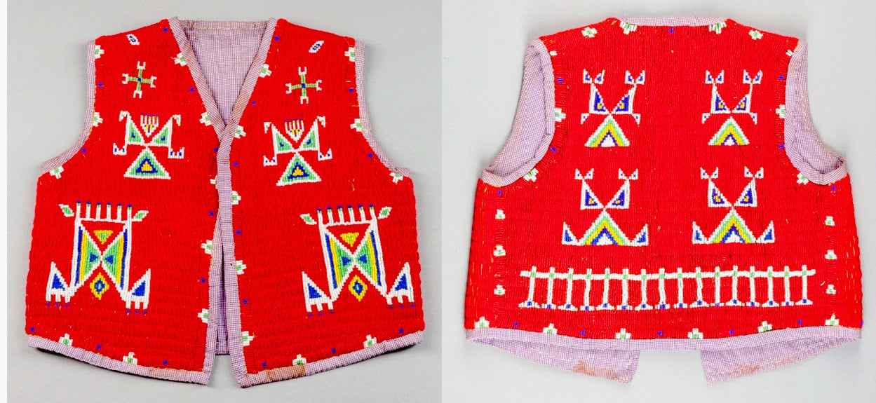 Old Native American Style Beaded Powwow Regalia Beaded Vest PWV200