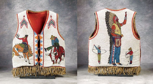 Old Native American Style Beaded Powwow Regalia Beaded Vest PWV205