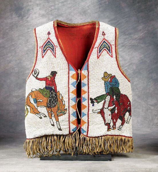 Old Native American Style Beaded Powwow Regalia Beaded Vest PWV205