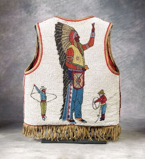 Old Native American Style Beaded Powwow Regalia Beaded Vest PWV205