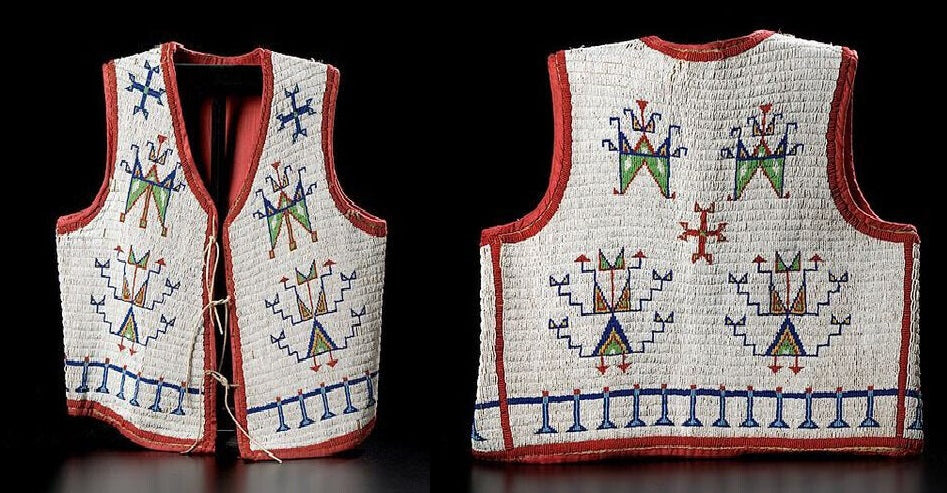 Old Native American Style Beaded Powwow Regalia Beaded Vest PWV206