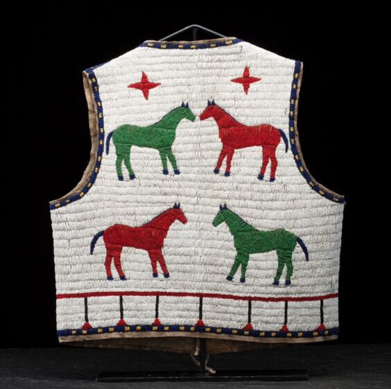 Old Native American Style Beaded Powwow Regalia Beaded Vest PWV207