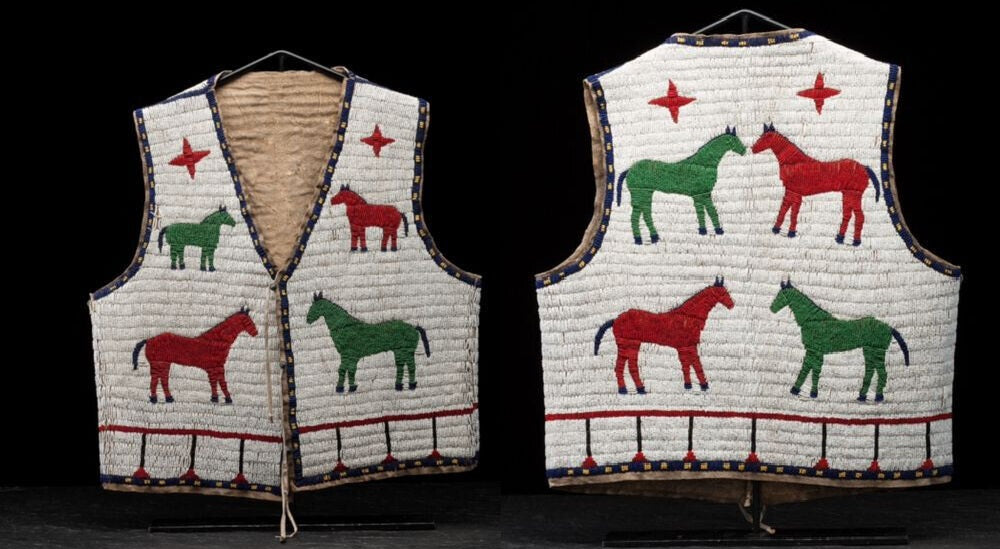 Old Native American Style Beaded Powwow Regalia Beaded Vest PWV207