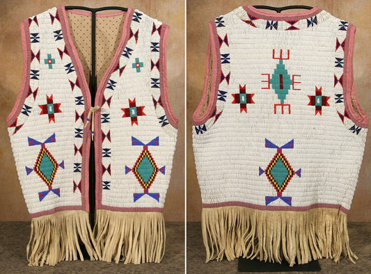 Old Native American Style Beaded Powwow Regalia Beaded Vest PWV211