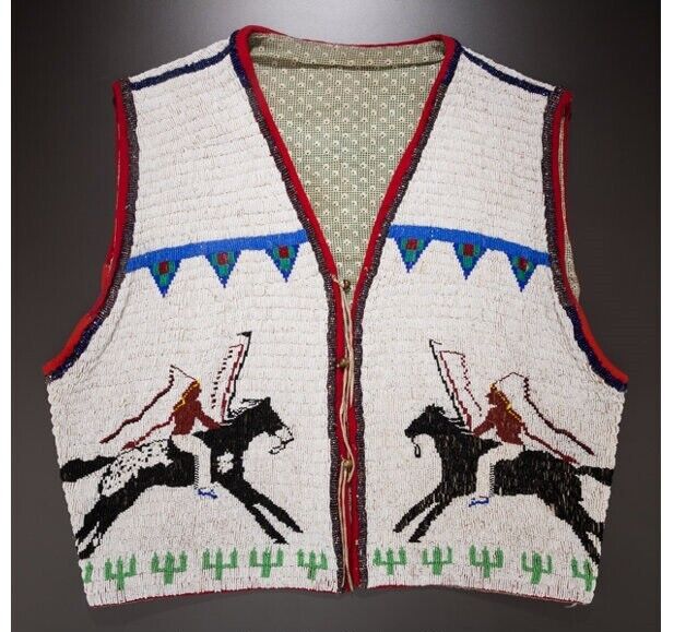 Old Native American Style Beaded Powwow Regalia Beaded Vest PWV212