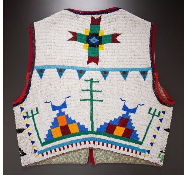 Old Native American Style Beaded Powwow Regalia Beaded Vest PWV212