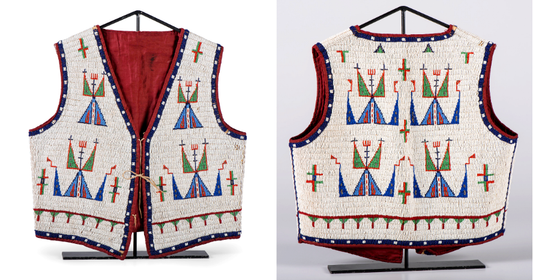 Old Native American Style Beaded Powwow Regalia Beaded Vest PWV214