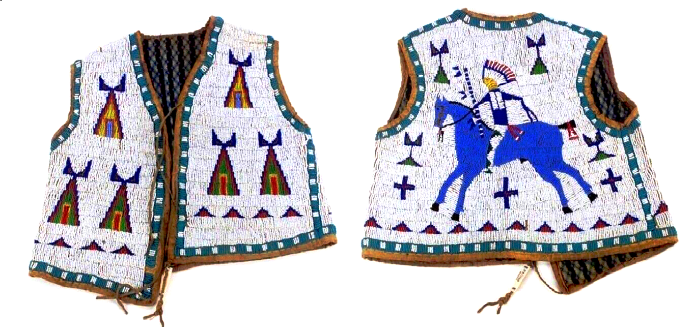 Old Native American Style Beaded Powwow Regalia Beaded Vest PWV215