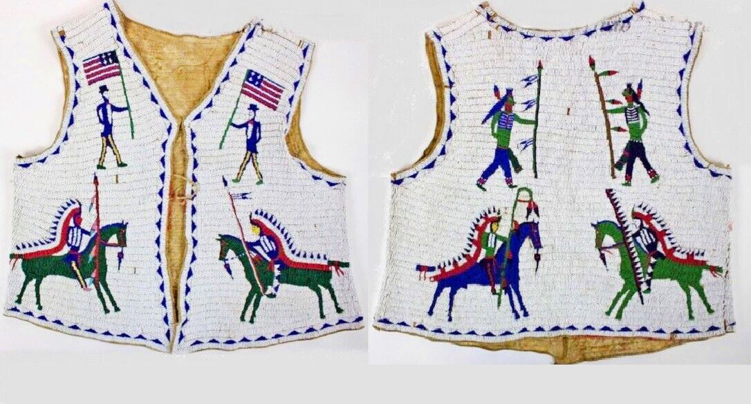 Old Native American Style Beaded Powwow Regalia Beaded Vest PWV217