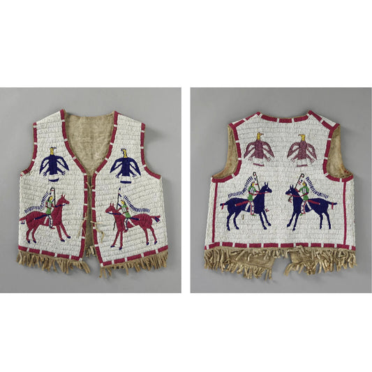 Old Native American Style Beaded Powwow Regalia Beaded Vest PWV223