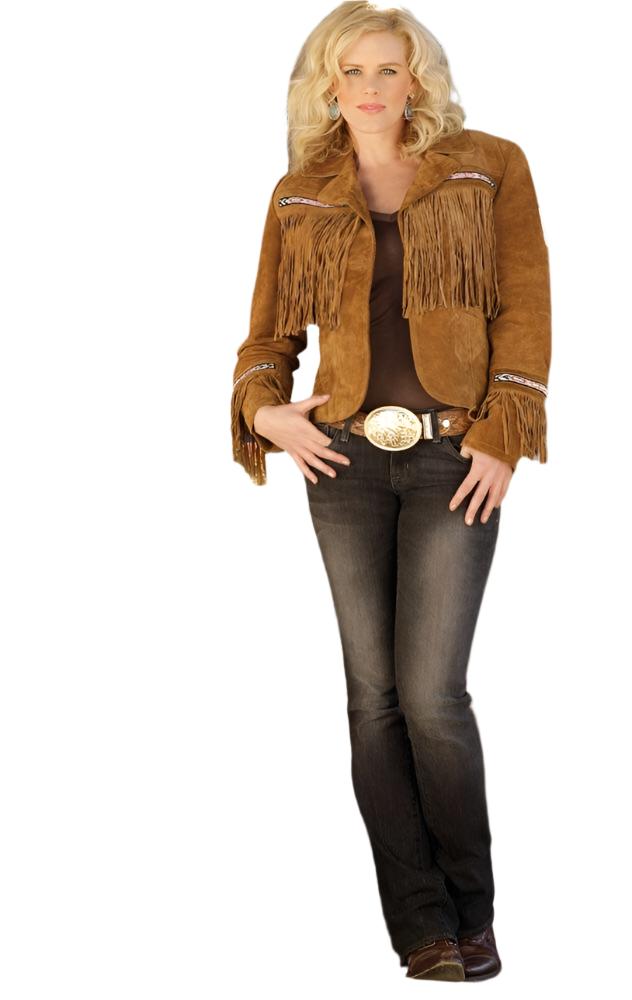 Cowgirl Brown Suede Leather Fringe Beaded Jacket WWJ658