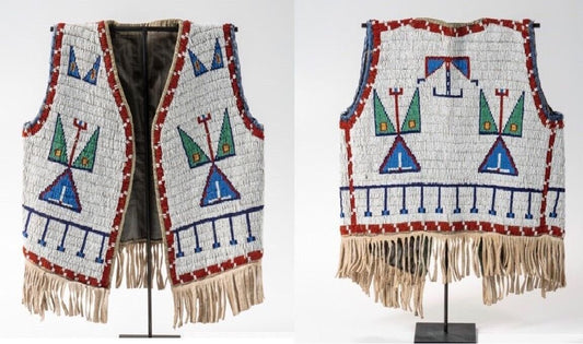 Old Native American Style Beaded Powwow Regalia Beaded Vest PWV224