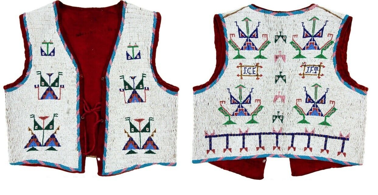 Old Native American Style Beaded Powwow Regalia Beaded Vest PWV226