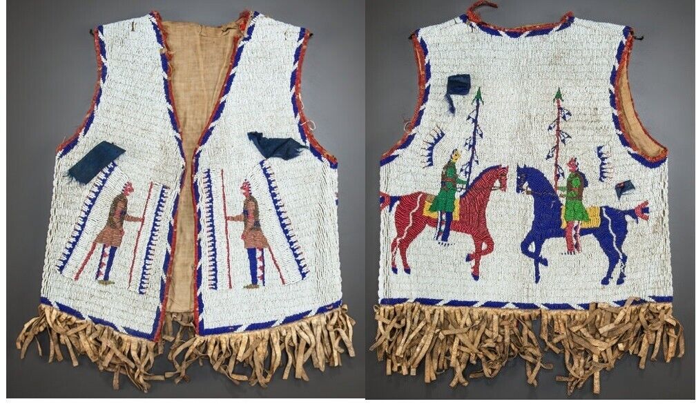 Old Native American Style Beaded Powwow Regalia Beaded Vest PWV228