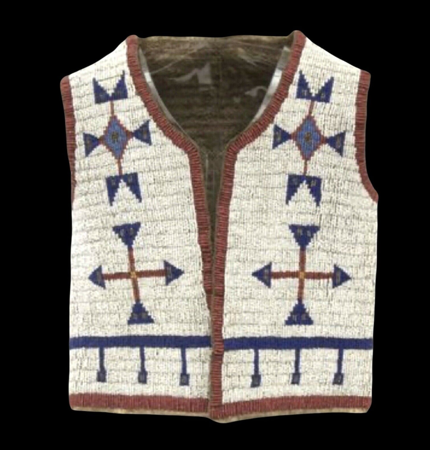 Old Native American Style Beaded Powwow Regalia Beaded Vest PWV229