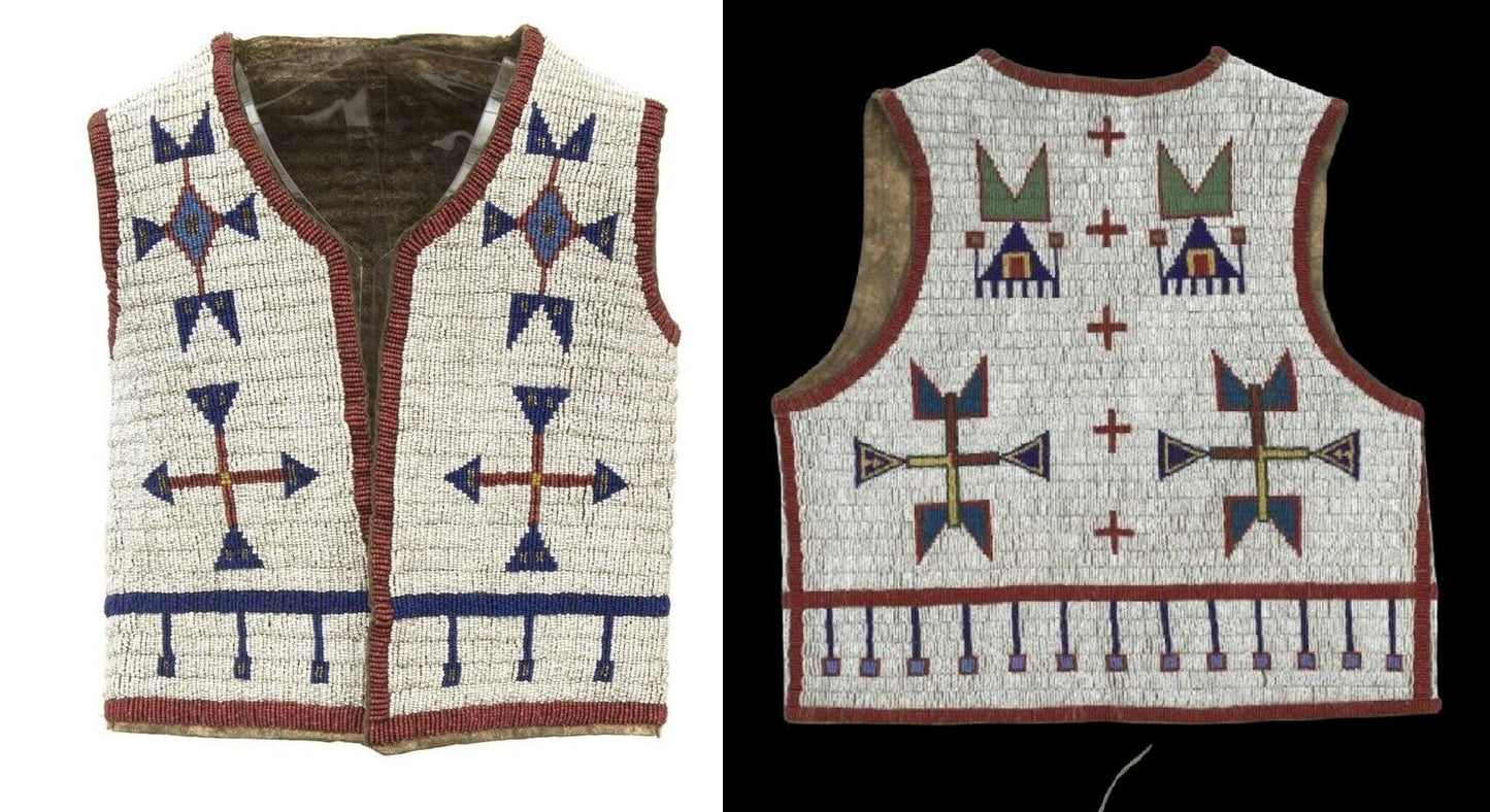 Old Native American Style Beaded Powwow Regalia Beaded Vest PWV229