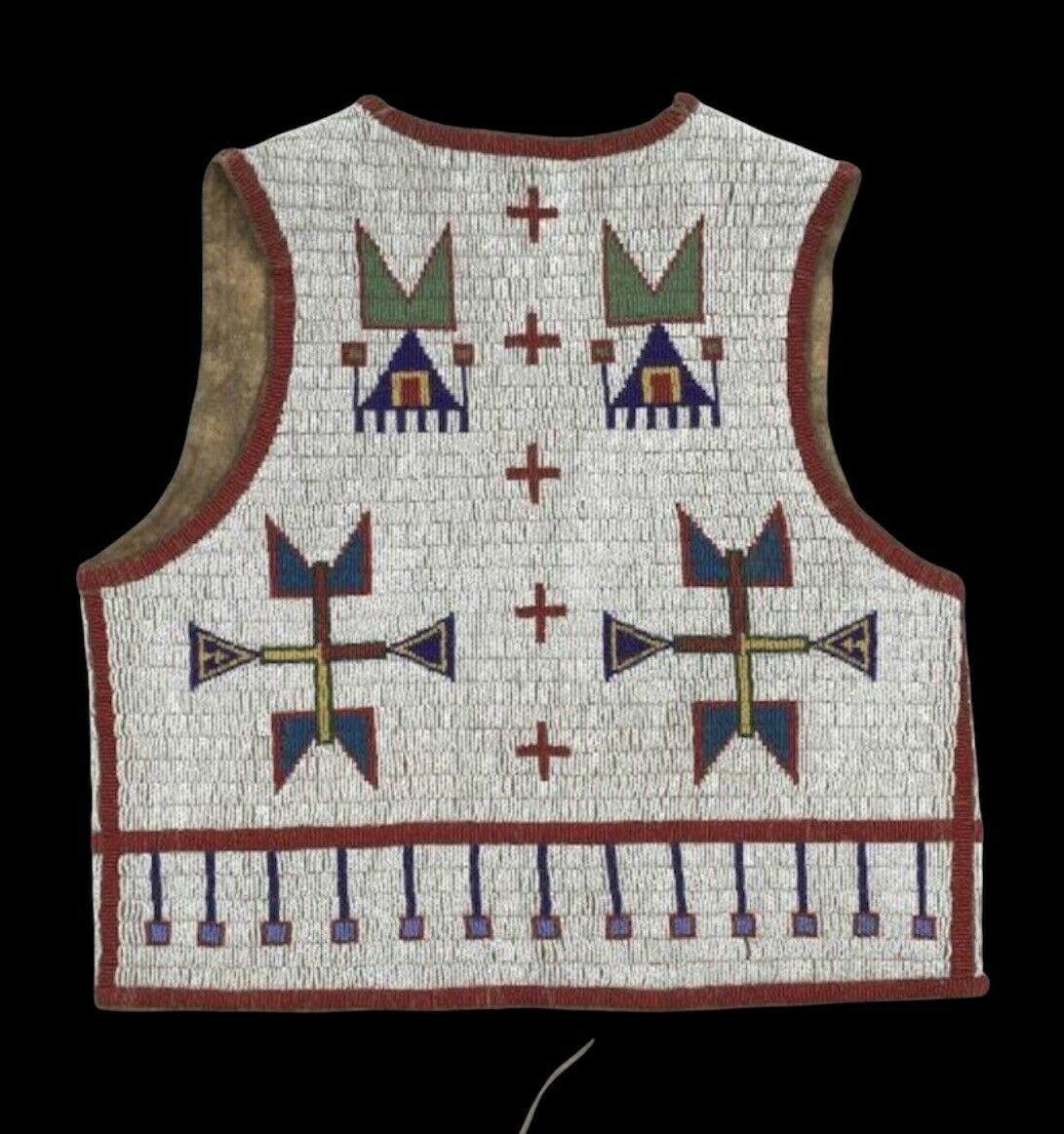 Old Native American Style Beaded Powwow Regalia Beaded Vest PWV229