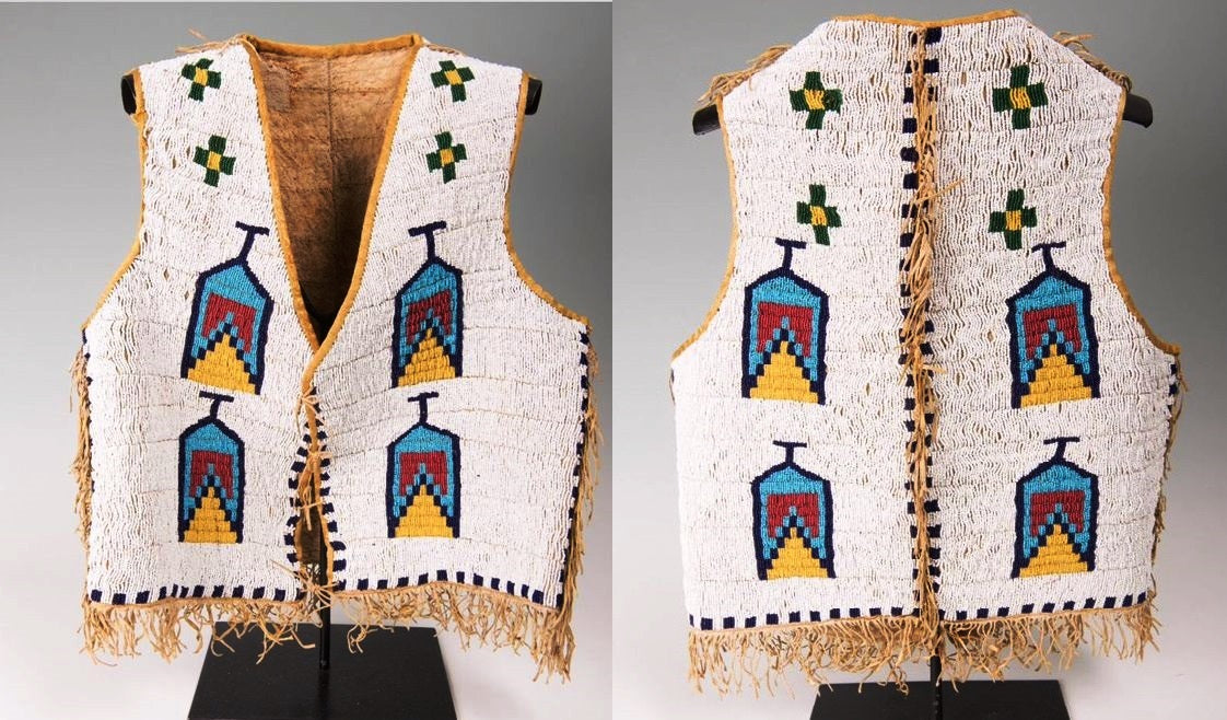 Old Native American Style Beaded Powwow Regalia Beaded Vest PWV233