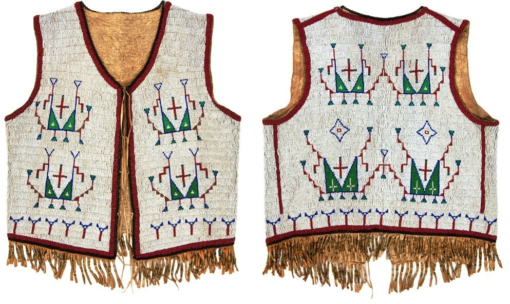 Old Native American Style Beaded Powwow Regalia Beaded Vest PWV234