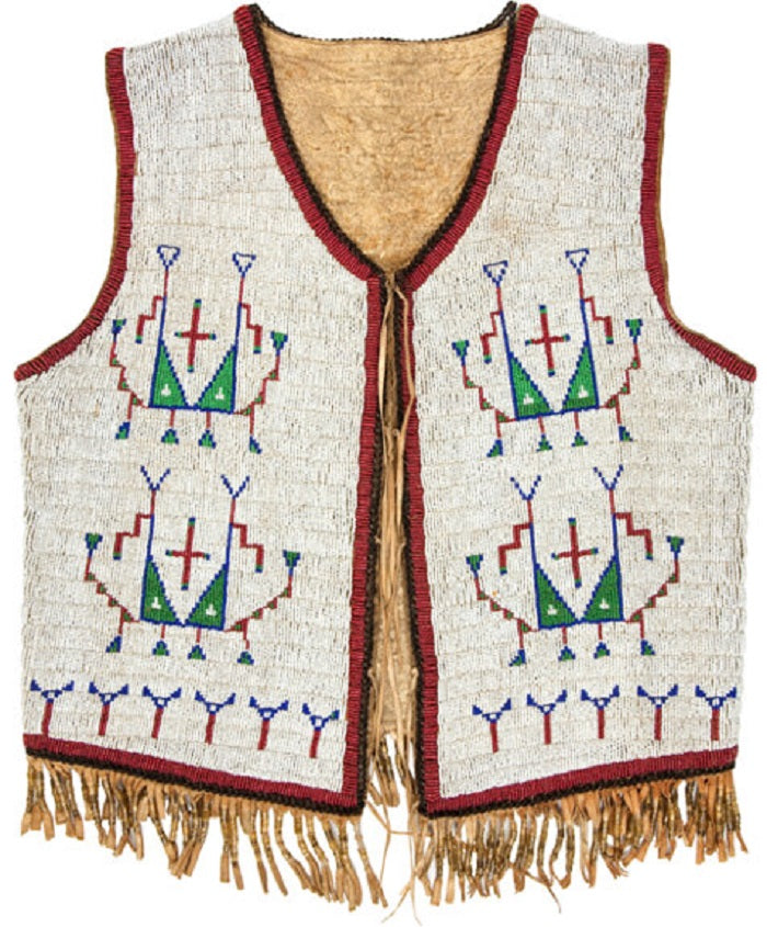 Old Native American Style Beaded Powwow Regalia Beaded Vest PWV234