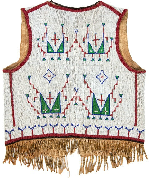 Old Native American Style Beaded Powwow Regalia Beaded Vest PWV234