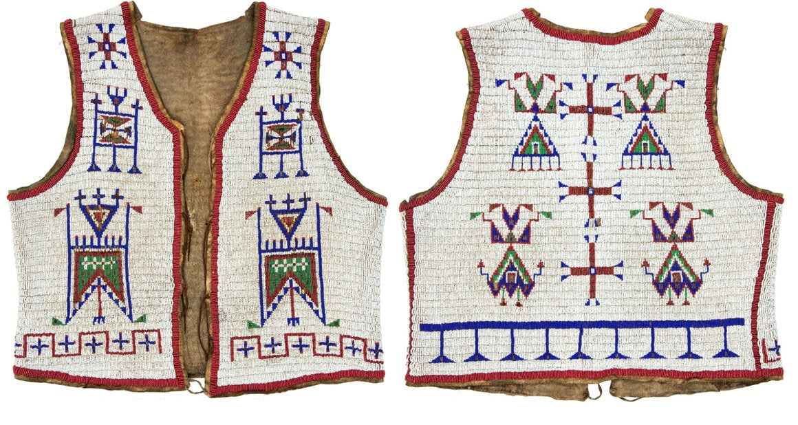 Old Native American Style Beaded Powwow Regalia Beaded Vest PWV235