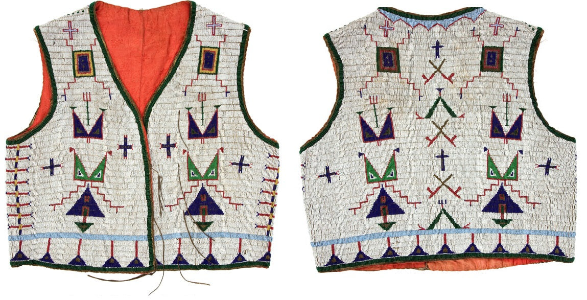 Old Native American Style Beaded Powwow Regalia Beaded Vest PWV236