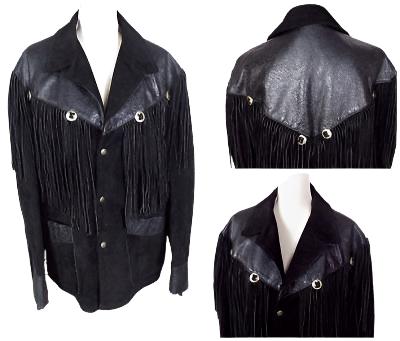 Black Suede Leather Fringes Jacket For Women WWJ703