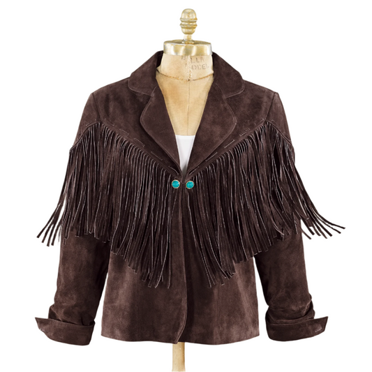 Cowgirl Brown Suede Leather Fringe Jacket WWJ657