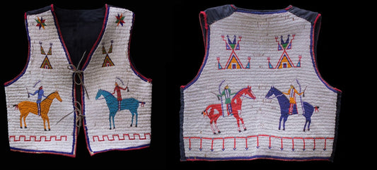 Old Native American Style Beaded Powwow Regalia Beaded Vest PWV266