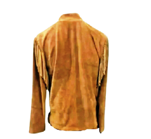 Men's Western Brown Buckskin Suede Hide Mountain Man Fringes Pullover Shirt MMS297