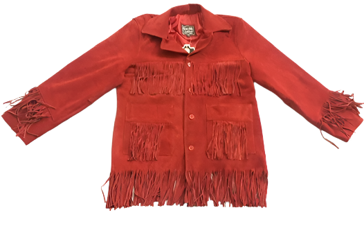 Western Red Suede Leather Fringe Cowgirl Jacket Coat WWJ595