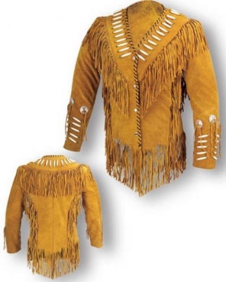 Cowgirl Yellow Suede Leather Fringes Jacket WWJ681