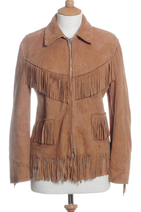 Cowgirl Brown Suede Leather Fringe Jacket WWJ623