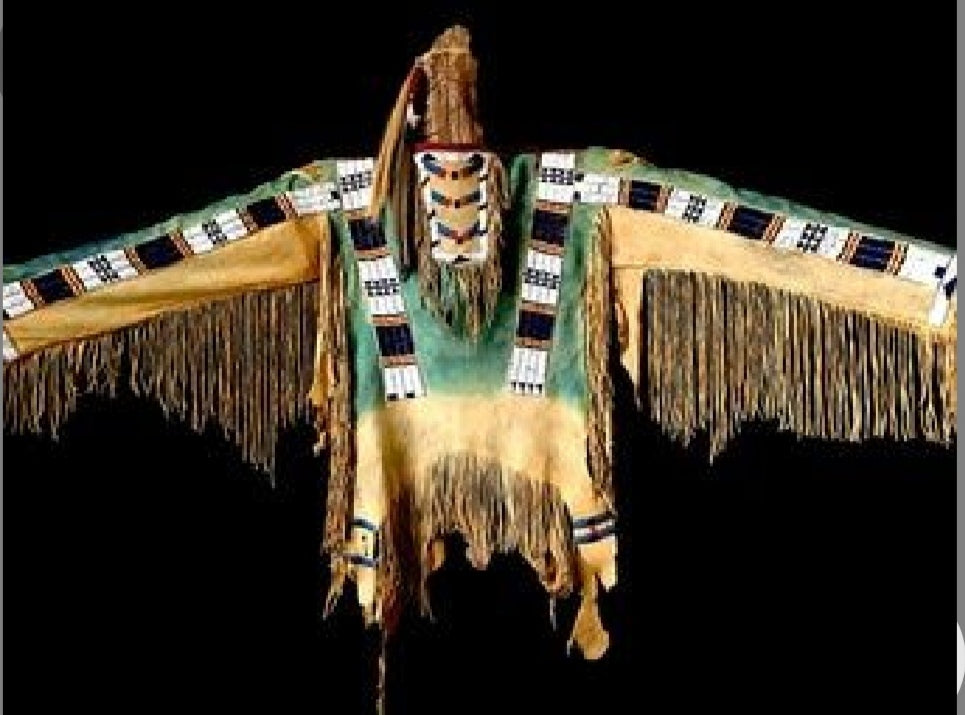 Old Style Buckskin Hide Fringes Beaded Powwow Regalia War Shirt NAL136