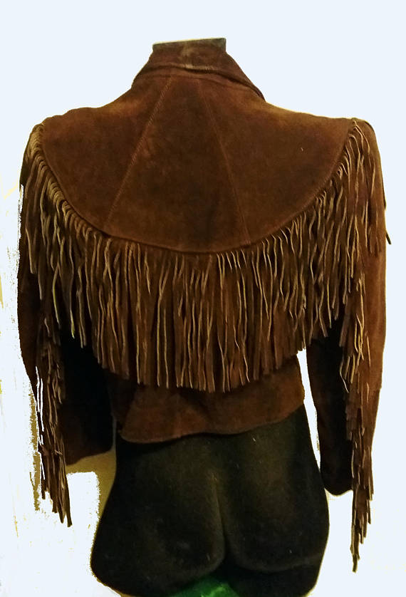 Cowgirl Brown Suede Leather Fringe Short Body Jacket WWJ625