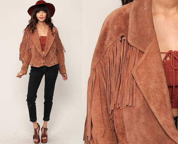 Cowgirl Brown Suede Leather Fringe Jacket WWJ626