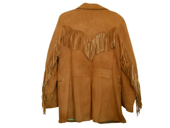 Cowgirl's Brown Suede Leather Fringe Long Jacket Coat WWJ629