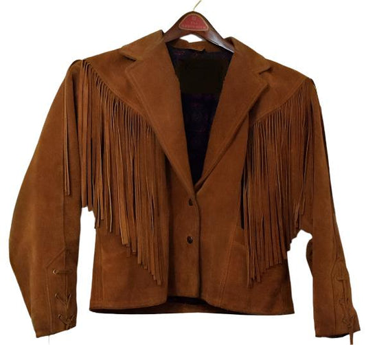 Cowgirl Brown Suede Leather Fringe Jacket WWJ628