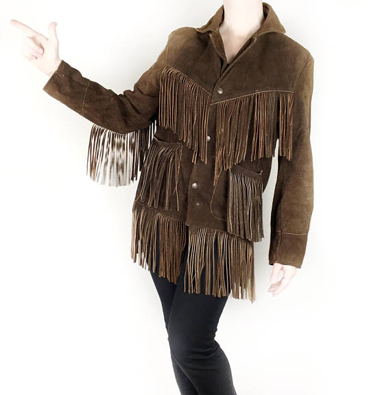 Cowgirl Brown Suede Leather Fringe Jacket WWJ630